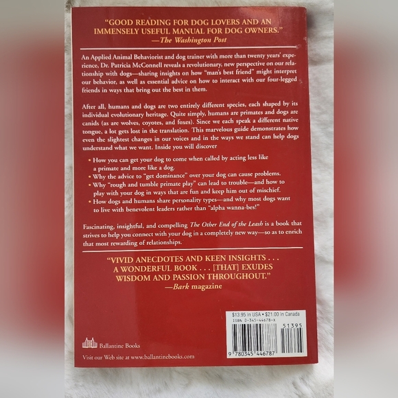 2/$20 - The Other End Of The Leash by Patricia B. McConnell Ph.D - Picture 2 of 2